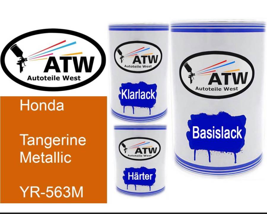 Honda, Tangerine Metallic, YR-563M: 500ml Lackdose + 500ml Klarlack + 250ml Härter - Set, von ATW Autoteile West.